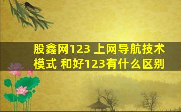 股鑫网123 上网导航技术模式 和好123有什么区别